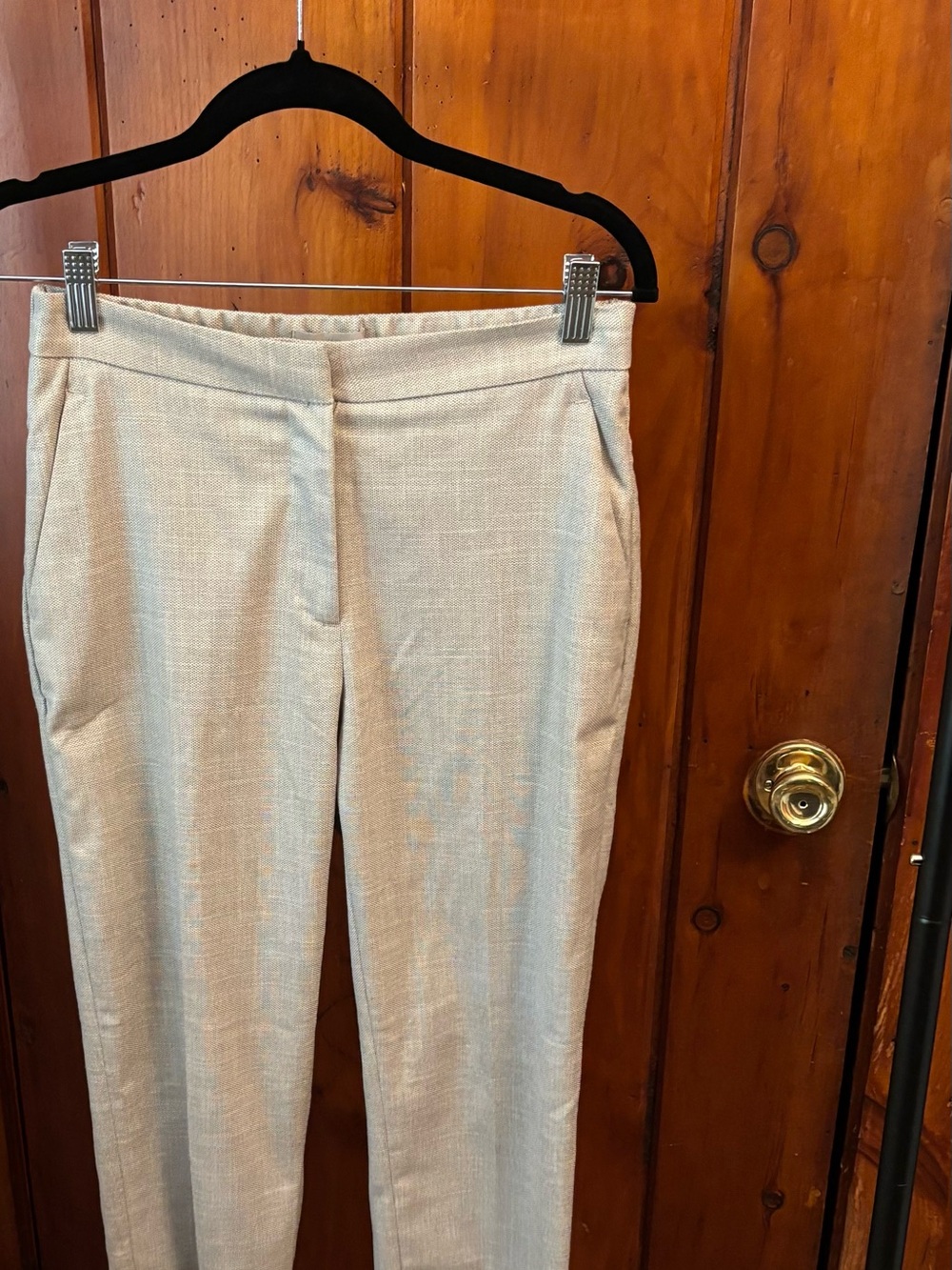 H&M Light Cream Straight-Leg Trousers